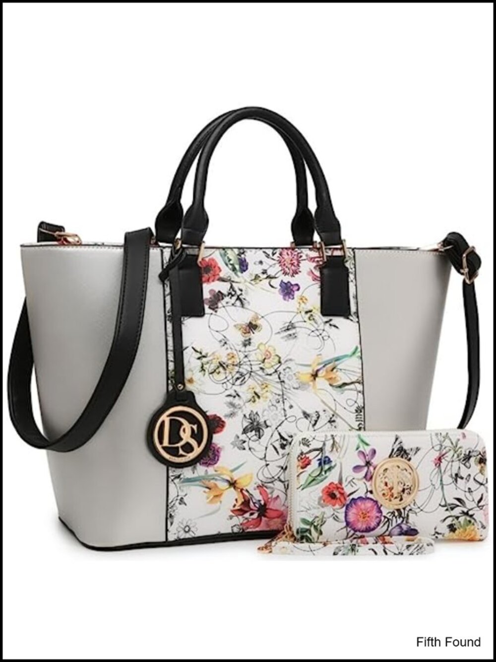 Large Vegan Leather Tote Bag Shoulder Satchel Purse with Wallet